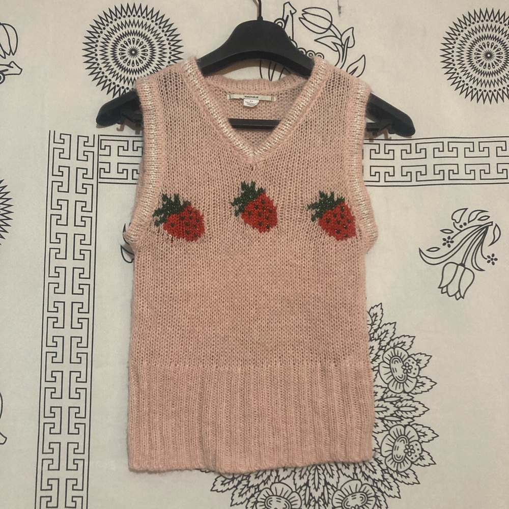 Kimchi Blue Retro Strawberry Knit Sweater